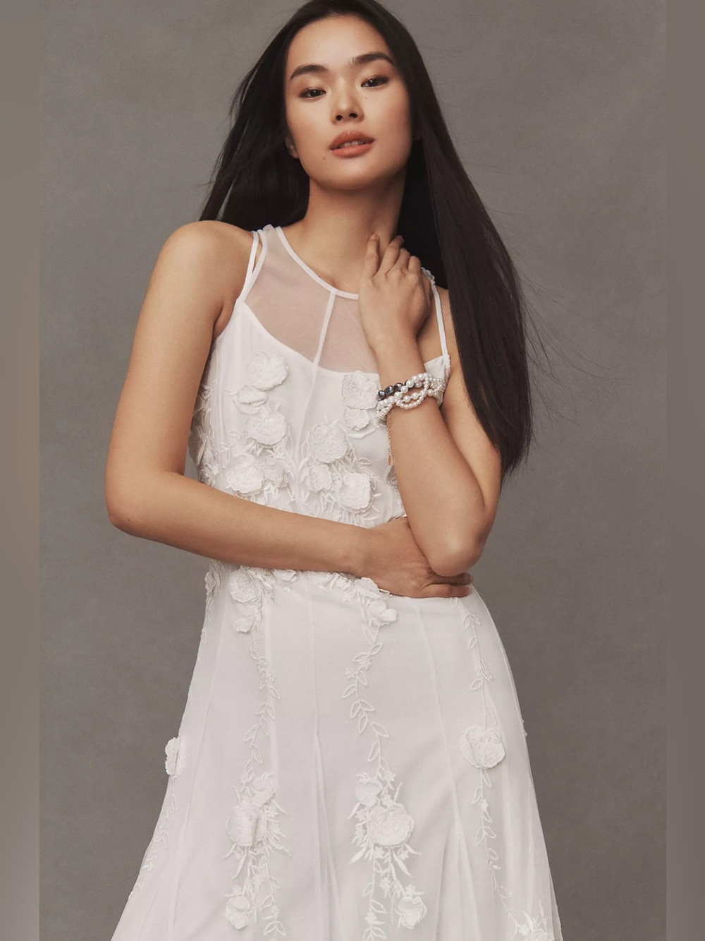 BHLDN Calla Sleeveless Tulle Floral Appliqué Maxi Dress - Picture 11 of 15